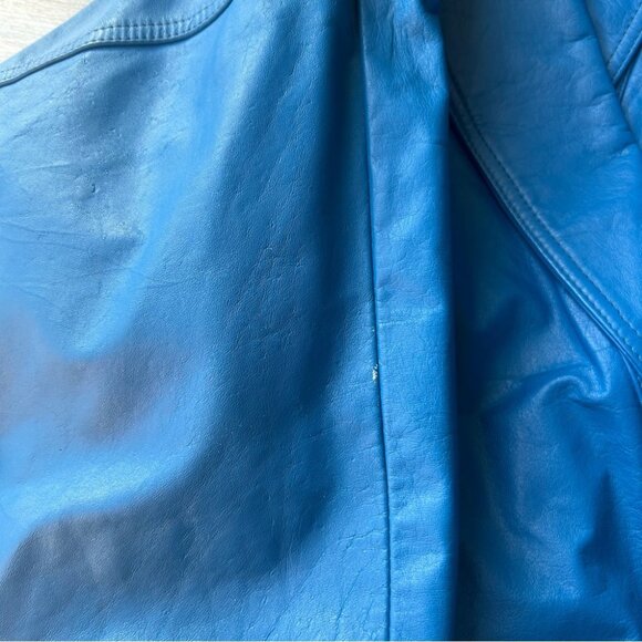 Vintage 80s BB Dakota Blue Leather Bomber Moto Jacket Made in Canada - Picture 16 of 16